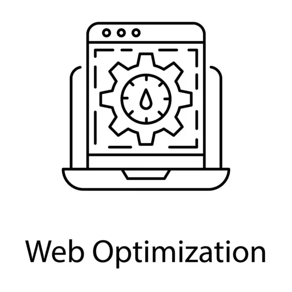 Icono Optimización Web Línea Vector — Vector de stock