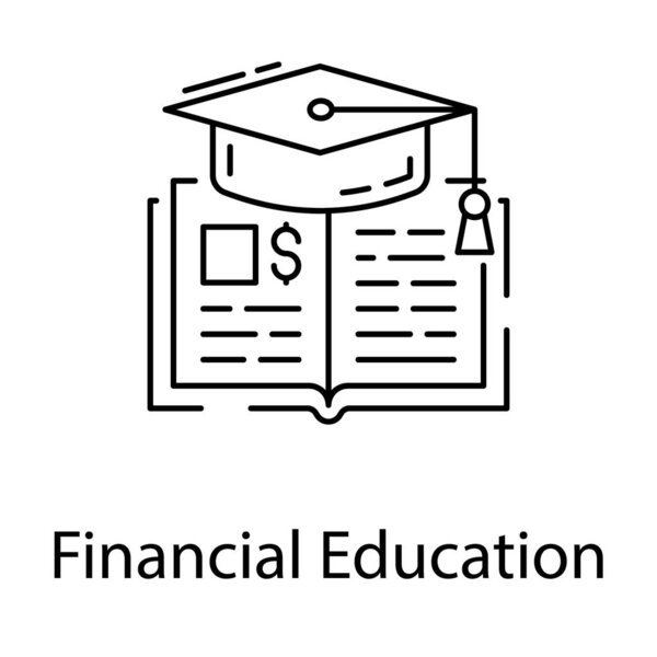 Financial education vector in line design 