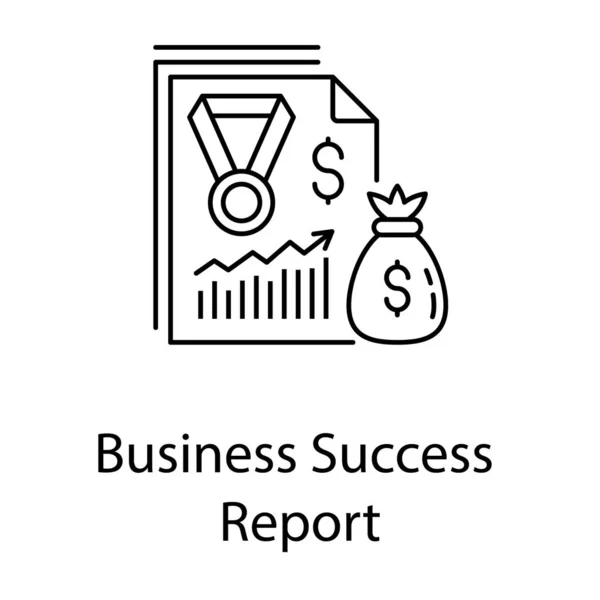Ikonen För Affärsframgång Rapport Linje Design — Stock vektor