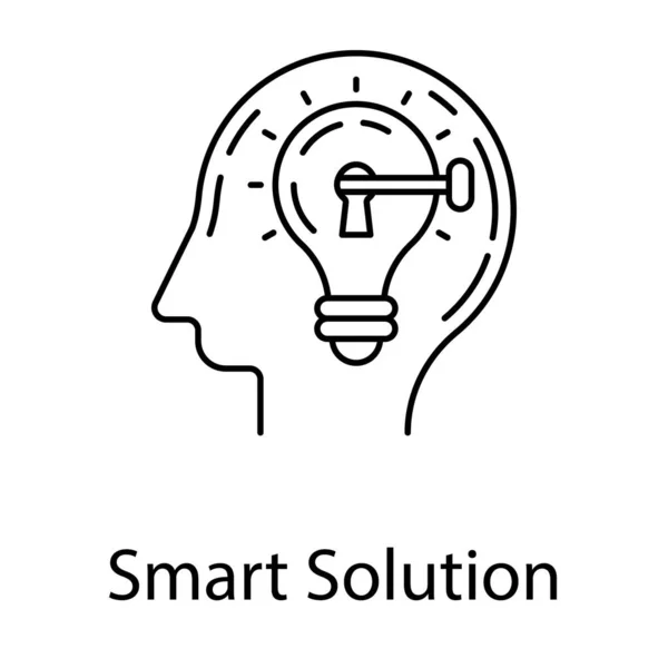Ikon För Smart Lösning Linje Design — Stock vektor