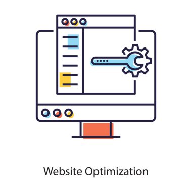 Seo web düzeltme konsepti, düz tasarım web optimizasyon simgesi 