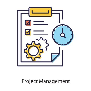 Zaman ayarlama görev listesi, proje yönetiminin düz simgesi 