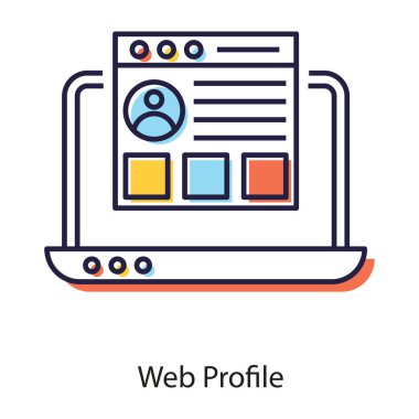 Düz biçimli web profili simgesi olarak bilinen dijital biodata 