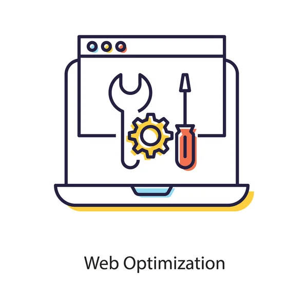 Concepto Reparación Web Seo Icono Optimización Web Diseño Plano — Archivo Imágenes Vectoriales