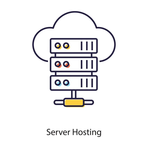 Cloud Computing Technologie Cloud Server Symbol Flacher Vektor — Stockvektor