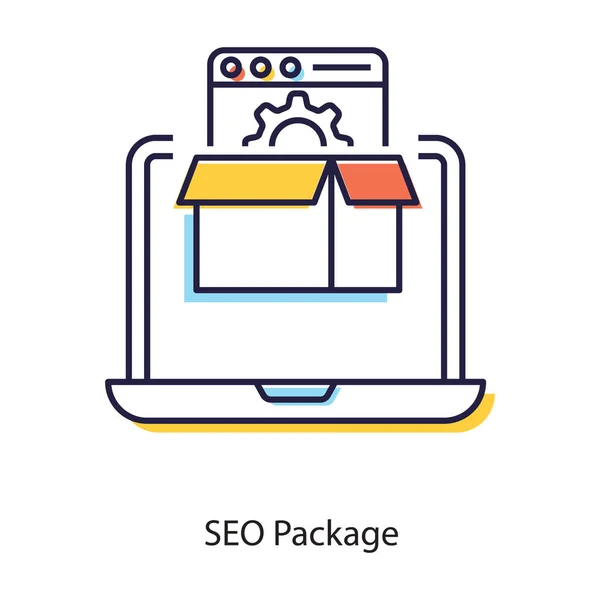 Gerenciamento Logístico Seo Ícone Pacote Seo Estilo Vetorial Plano — Vetor de Stock