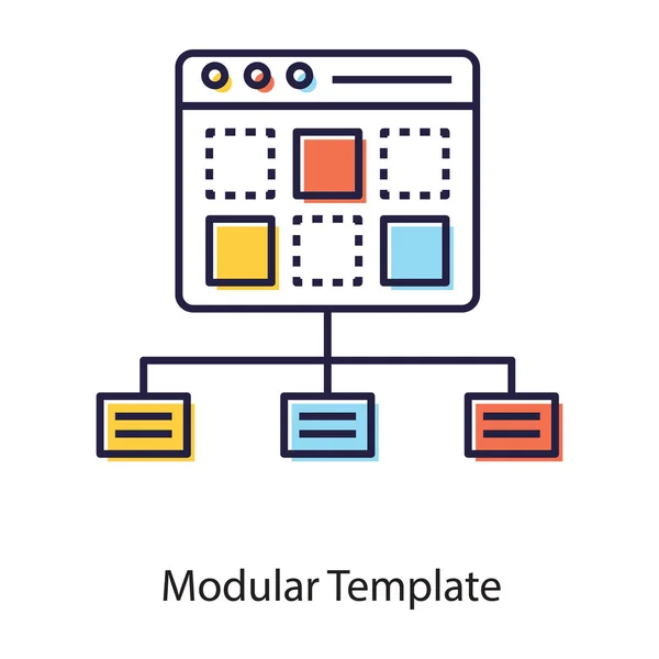 Website Design Konzept Flache Ikone Des Modularen Template Stils — Stockvektor