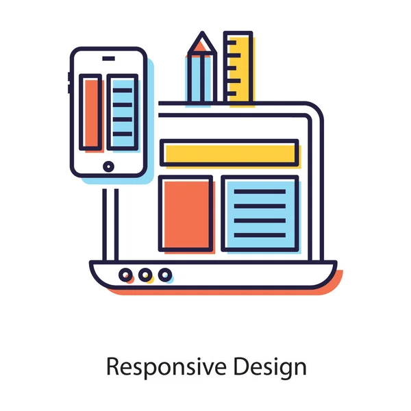 Conceito Web Design Design Responsivo Design Plano — Vetor de Stock