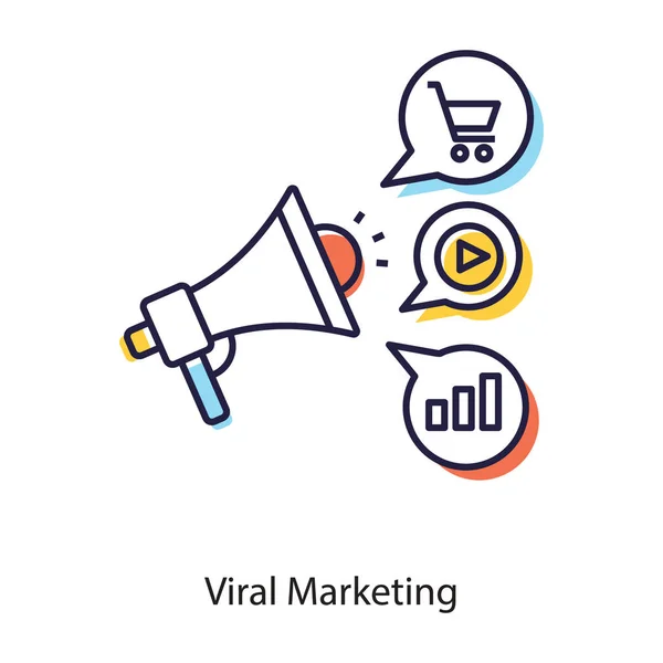 广告宣传 平板设计中的病毒营销图标 — 图库矢量图片