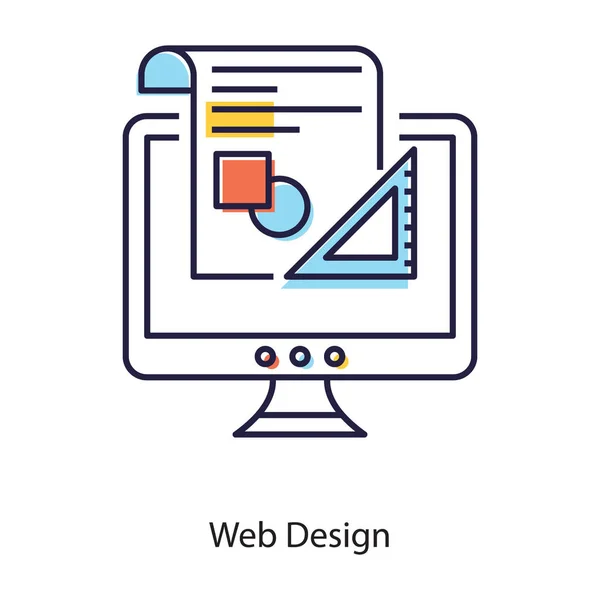 Grafikwerkzeuge Mit Geometrischen Winkeln Webdesign Ikone Flachen Stil — Stockvektor