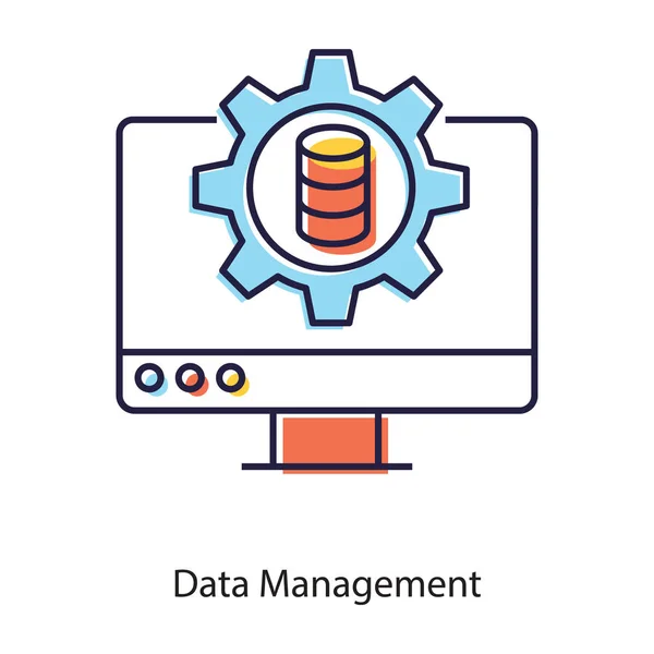 Configuration Base Données Seo Vecteur Gestion Données Style Plat — Image vectorielle