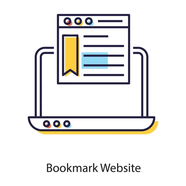 Web Blog Web Article Bookmark Website Icon Vector Flat Design — 图库矢量图片