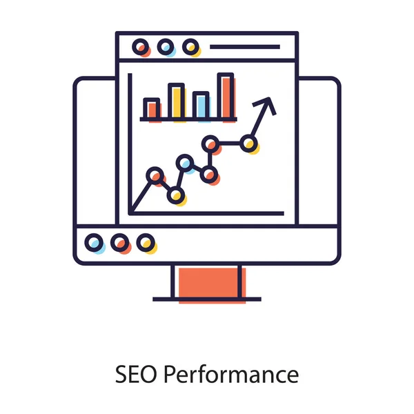 Data analytics chart, seo performance flat icon design