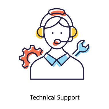 Müşteri hizmetleri kavramı düz bir teknik destek servis avatarıdır 