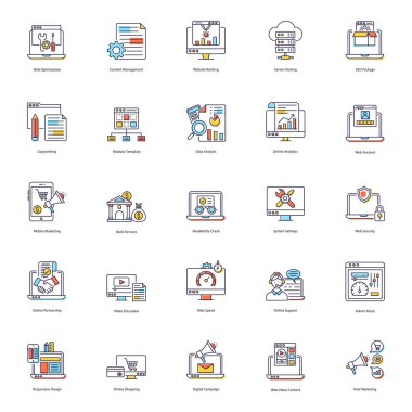 Seo araçları düz simgeler bir dizi farklı görseller içinde en iyi optimizasyon hizmetleri sağlar ki bu projelerinizin daha değerli olmasına yardımcı olur. Bu vektörleri yakalama şansını kaçırmayın..