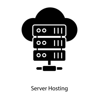 Bulut hesaplama teknolojisi, bulut sunucusu simgesi katı vektör 