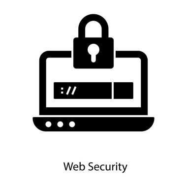 Web sitesi koruma kavramı, web güvenlik simgesi tasarımı.