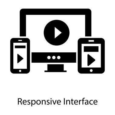 Web medya etkileşimi konsepti, kabartma tasarımı için yanıt arayüzü 