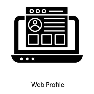 Somut stilde web profili simgesi olarak bilinen dijital biodata 