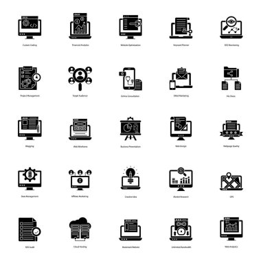 Bu web optimizasyon paketi, projelerinizin daha değerli olmasını sağlayan bir dizi farklı görsel ortamda en iyi optimizasyon hizmetlerini sağlayan simgeleri doldurdu. Bu vektörleri yakalama şansını kaçırmayın..