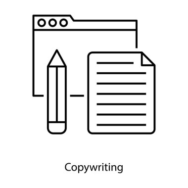 Yazılar ve günlük konsepti yazılıyor, satır simgesi biçiminde kopyalama vektörü 