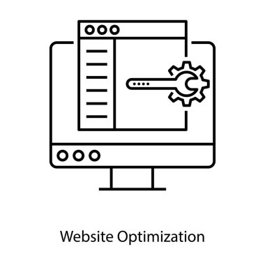 Seo web onarma kavramı, satır dizaynında web optimizasyon simgesi 