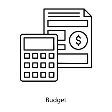 Satır tasarım tarzında iş veri raporu ve bütçe simgesi olarak bilinen mali muhasebe 