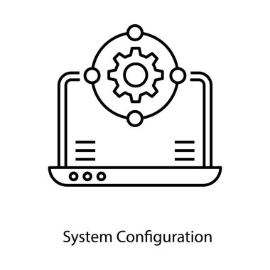 Dizüstü bilgisayar onarımı, sistem yapılandırma simgesi satır tasarımı 