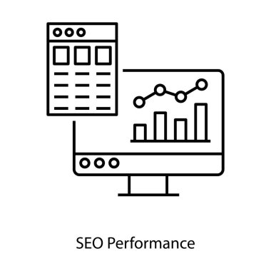 Veri analiz şeması, seo performans çizgisi simgesi tasarımı 
