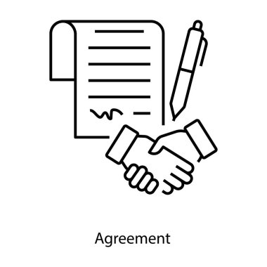 İş ortaklığı konsept çizgisi anlaşma simgesi 