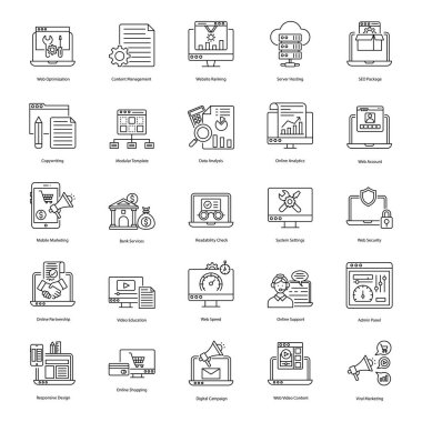 Seo araç çizgisi simgeleri, projelerinizin daha değerli olmasına yardımcı olan bir dizi farklı görsel ortamda en iyi optimizasyon hizmetlerini sağlar. Bu vektörleri yakalama şansını kaçırmayın..