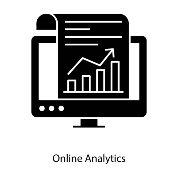トレンドチャート 記入されたデザインのオンライン分析でビジネスデータを提示 — ストックベクタ