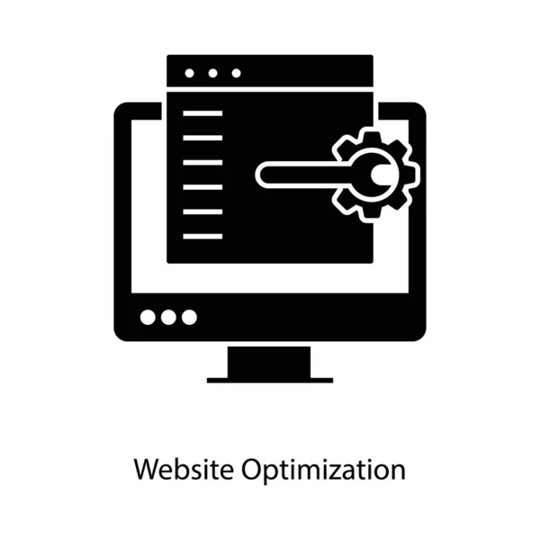 Concepto Reparación Web Seo Icono Optimización Web Diseño Sólido — Vector de stock