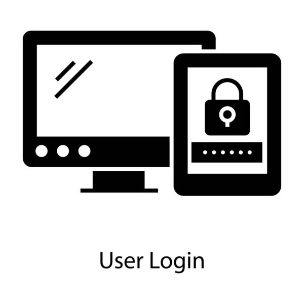 Web Sicherheitsdienst Benutzer Login Konto Symbol Solidem Design — Stockvektor