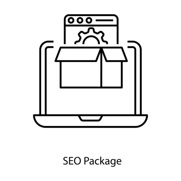 Seo Logistics Management Seo Package Icon Line Vector Style — 图库矢量图片