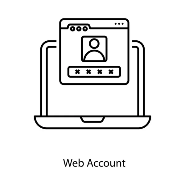 Digitales Profil Webkonto Symbol Linienvektorstil — Stockvektor