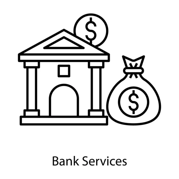 Kapitaldepot Und Finanzinvestitionen Bank Service Ikone Liniendesign — Stockvektor
