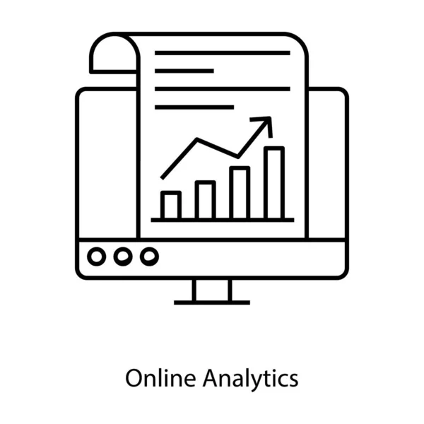 Präsentation Von Geschäftsdaten Mit Trenddiagrammen Online Analysen Liniendesign — Stockvektor