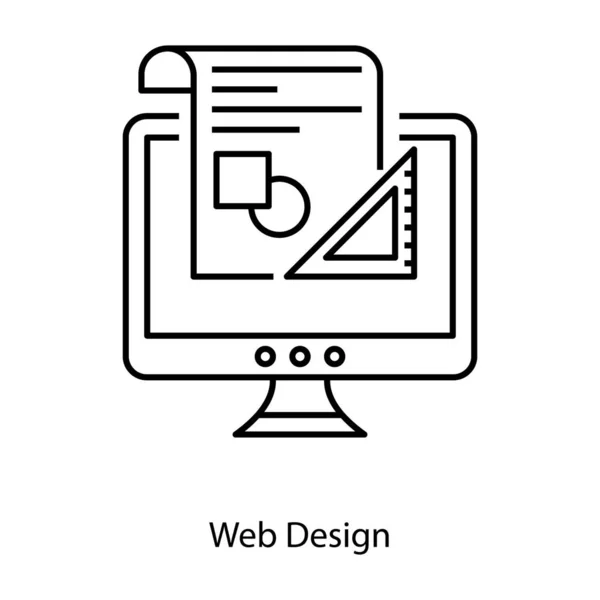 Herramientas Gráficas Con Ángulos Geométricos Icono Diseño Web Estilo Línea — Archivo Imágenes Vectoriales