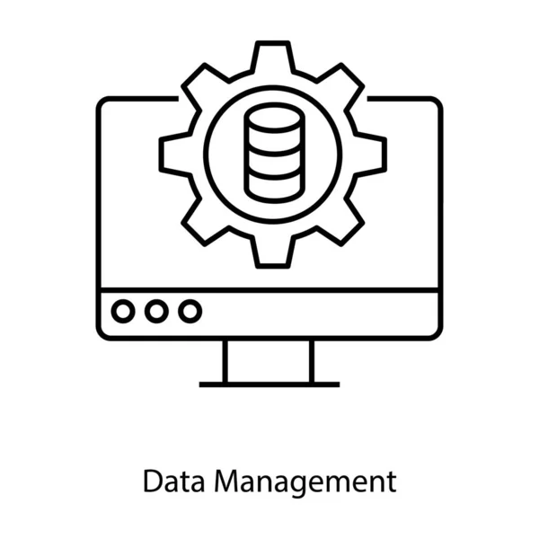 Seo Datenbankkonfiguration Datenmanagement Vektor Linienstil — Stockvektor