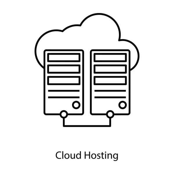 Base Datos Virtualmente Conectada Icono Alojamiento Nube Diseño Vectores Línea — Archivo Imágenes Vectoriales