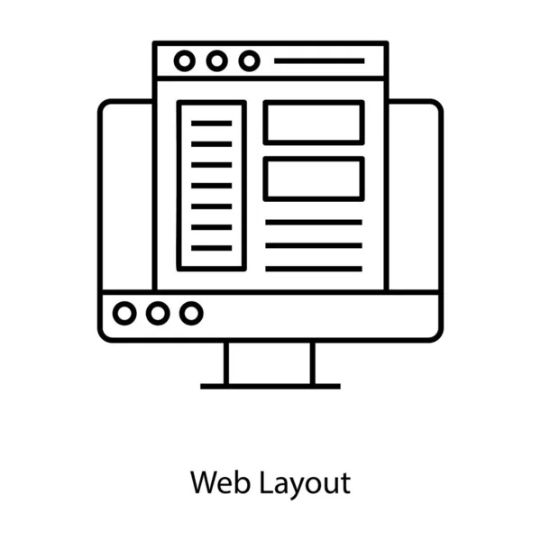Design Linha Interface Web Como Ícone Layout Web —  Vetores de Stock