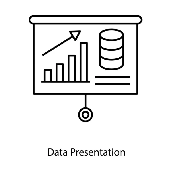 Demonstrace Obchodní Analýzy Grafu Zisků Ikona Prezentace Dat Návrhu Řádků — Stockový vektor