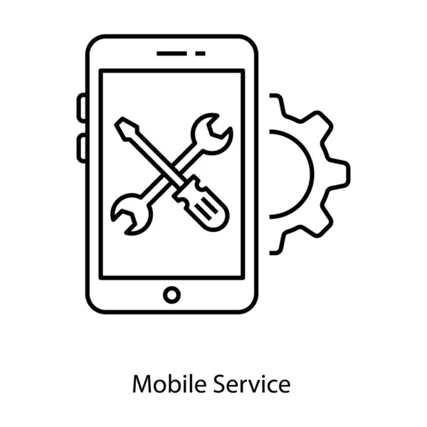 App Konfiguration Mobiles Service Symbol Liniendesign — Stockvektor