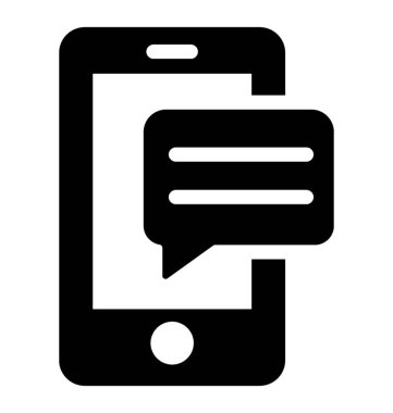 Glif vektör tasarımı metin ileti simgesi.