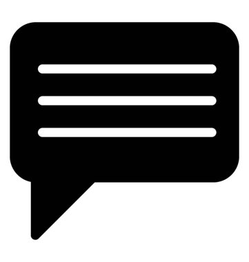 Sohbet balonu simgesinin, glif vektör tasarımı.