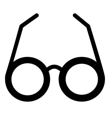 Gözlük simgesi, glif vektör tasarımı.