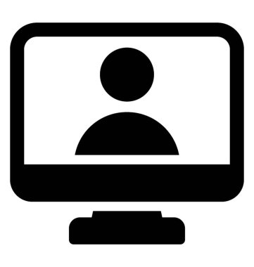 Video seslenmek kutsal kişilerin resmi, glif vektör tasarımı.