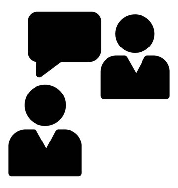 İki kişi ile sohbet kabarcıklar, görüşme simgesi.