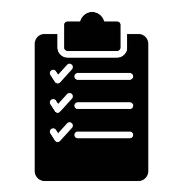 Denetim listesi simgesini, glif vektör tasarımı.